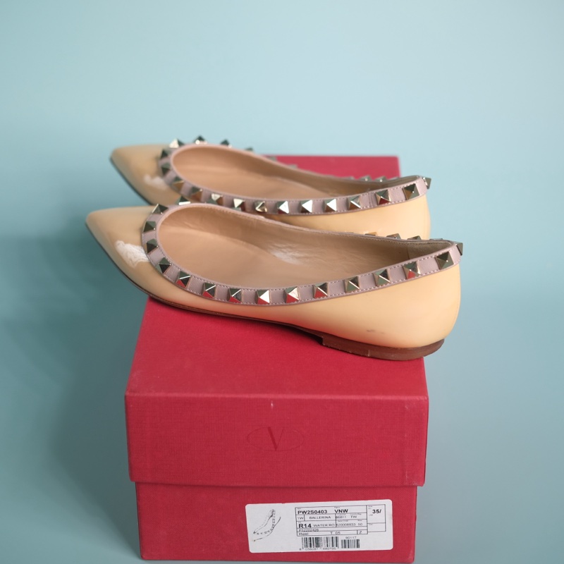 Rv 購證全配 奶茶色平底鞋-15