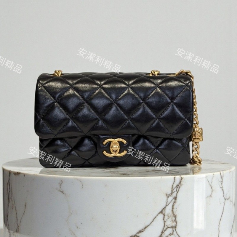 莉亞精品♡Chanel AS3393金柱風琴包 近新閒置-0