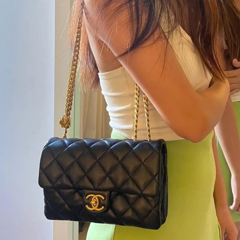 莉亞精品♡Chanel AS3393金柱風琴包 近新閒置-1
