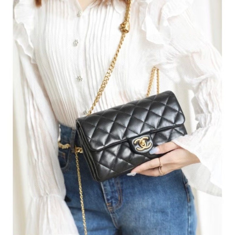 莉亞精品♡Chanel AS3393金柱風琴包 近新閒置-2