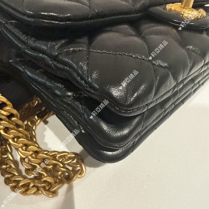 莉亞精品♡Chanel AS3393金柱風琴包 近新閒置-11