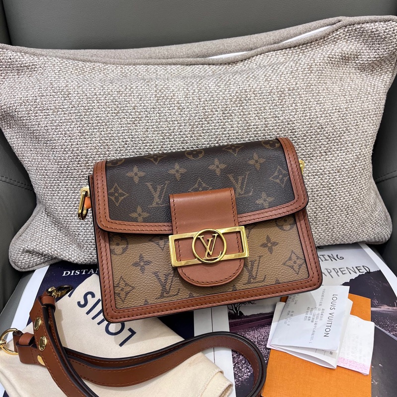 LV Dauphine 拼色老花-0