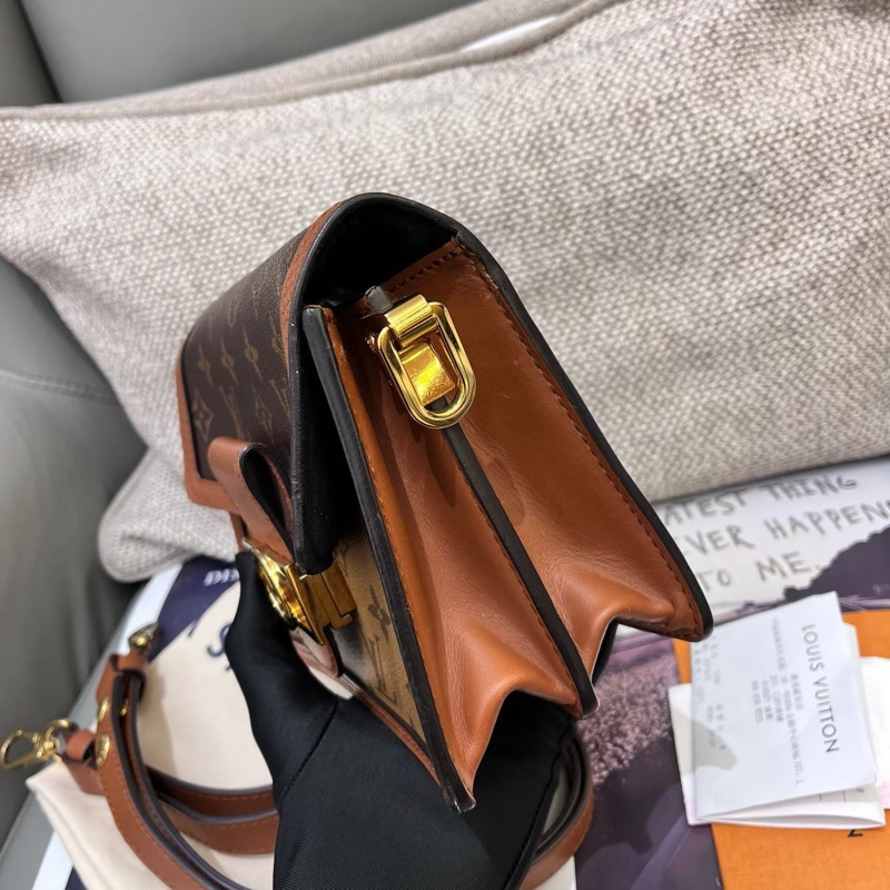 LV Dauphine 拼色老花-3