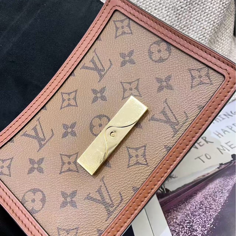 LV Dauphine 拼色老花-7