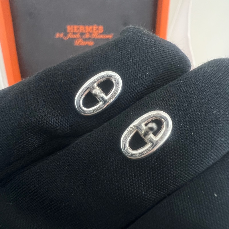 Hermes farandole 純銀豬鼻子耳環-3