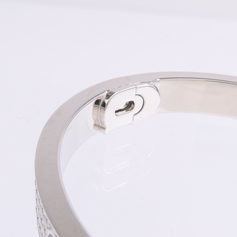 CARTIER 18K白金Love Bracelet Classic Model Paved Diamonds鑽石手鐲Cartier#16-6