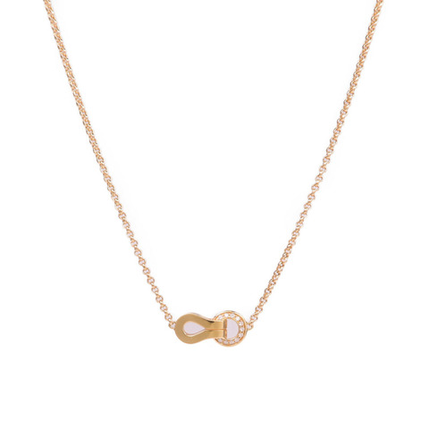 CARTIER 18K玫瑰金Agrafe Diamond Necklace鑽石項鍊