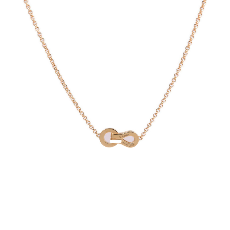 CARTIER 18K玫瑰金Agrafe Diamond Necklace鑽石項鍊-1