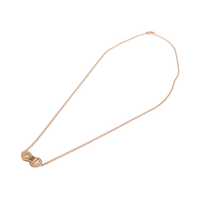 CARTIER 18K玫瑰金Agrafe Diamond Necklace鑽石項鍊-2
