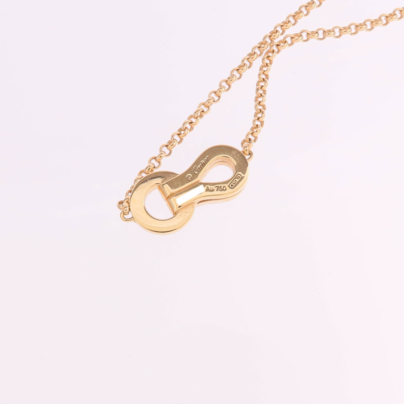 CARTIER 18K玫瑰金Agrafe Diamond Necklace鑽石項鍊-6