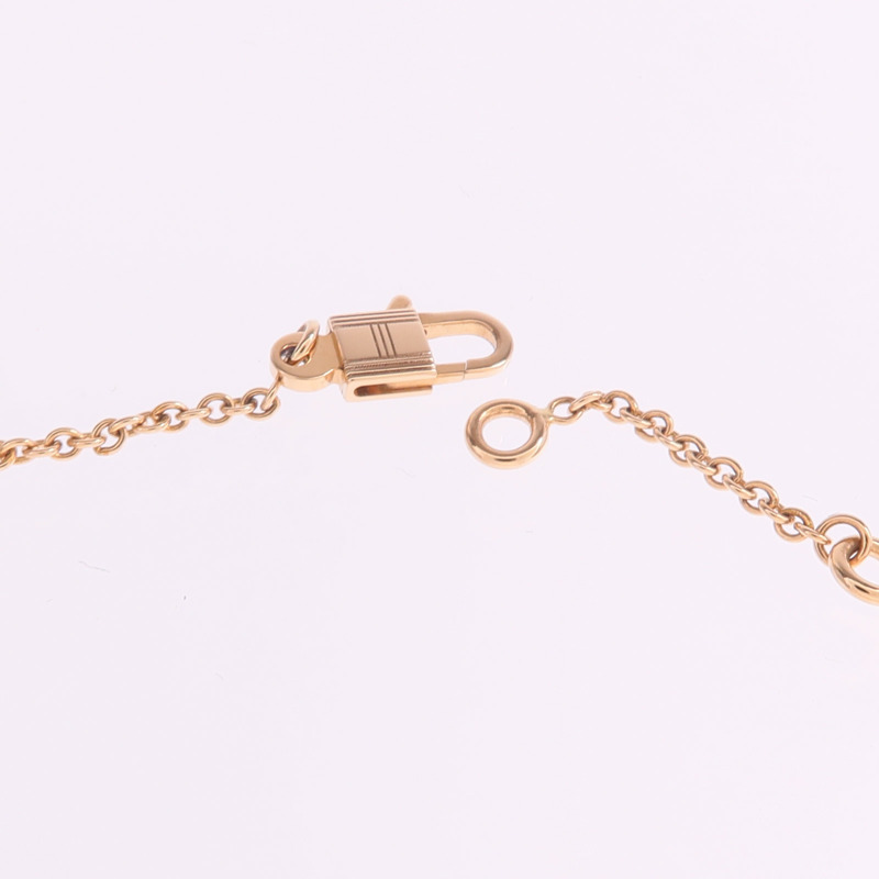 HERMES 18K玫瑰金Kelly Cadenas Pendant鑽石項鍊-5