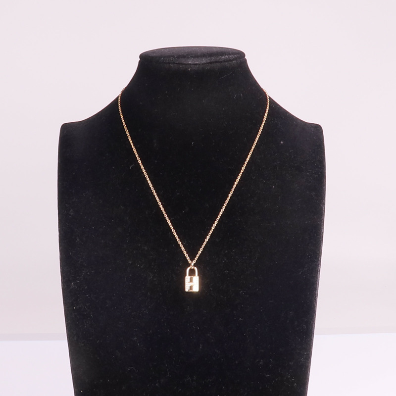 HERMES 18K玫瑰金Kelly Cadenas Pendant鑽石項鍊-8