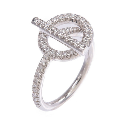 HERMES 18K白金Bague Echappee Diamond Ring鑽石戒指US#Hermes#53/US#6.25