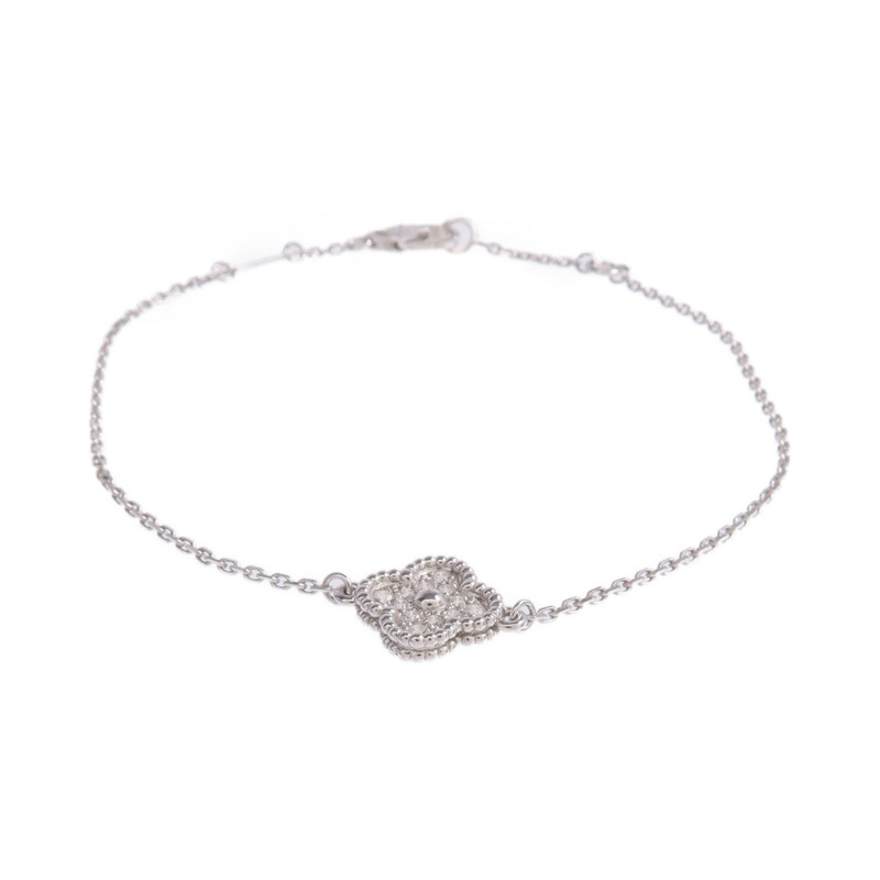Van Cleef & Arpels 18K白金Sweet Alhambra Diamond Bracelet鑽石手鏈-0