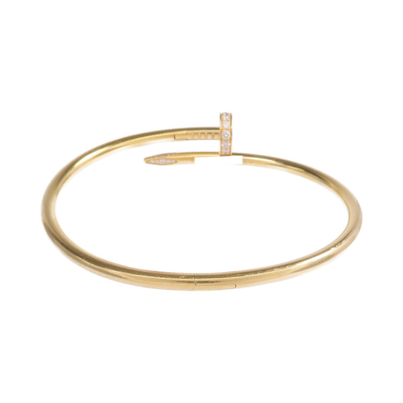 CARTIER 18K黃金Juste un Clou鑽石手鐲Cartier#19-2