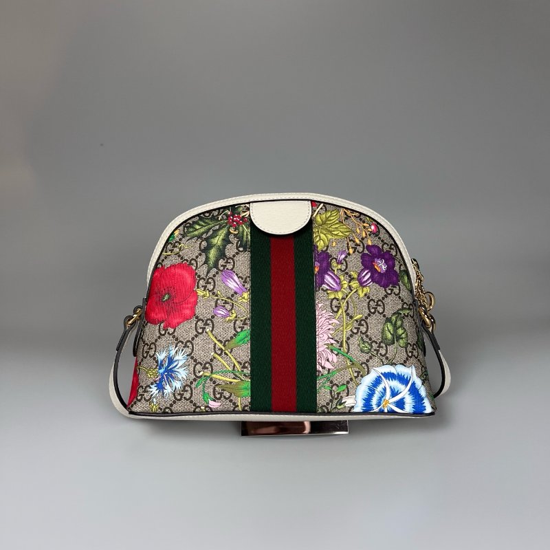 GUCCI 499621 白花卉貝殼包-1
