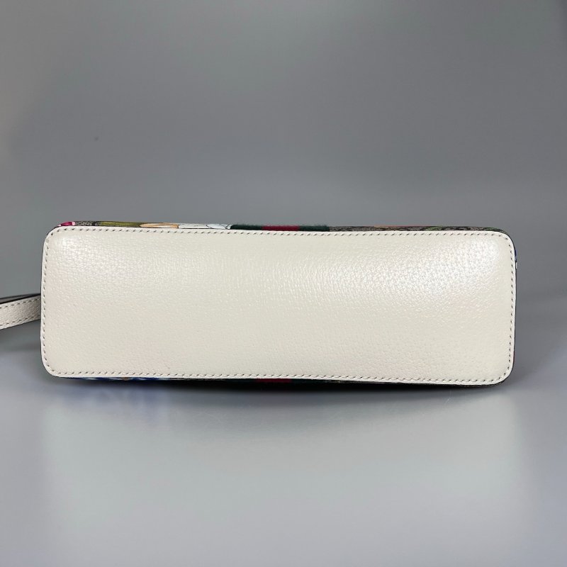 GUCCI 499621 白花卉貝殼包-4