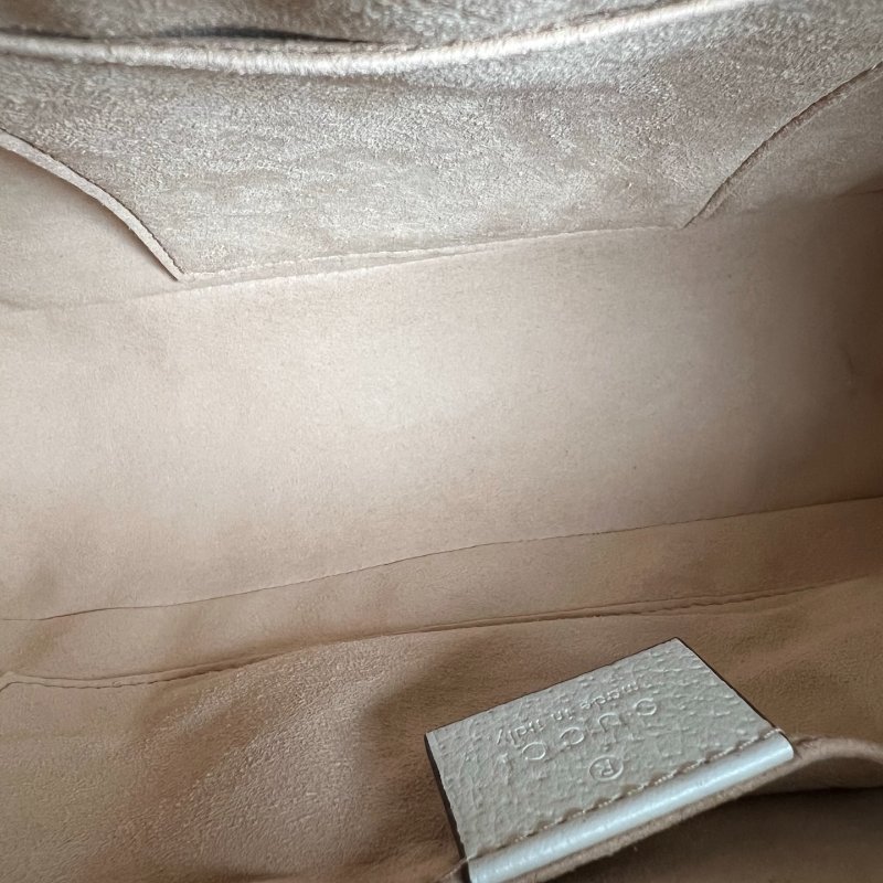 GUCCI 499621 白花卉貝殼包-5