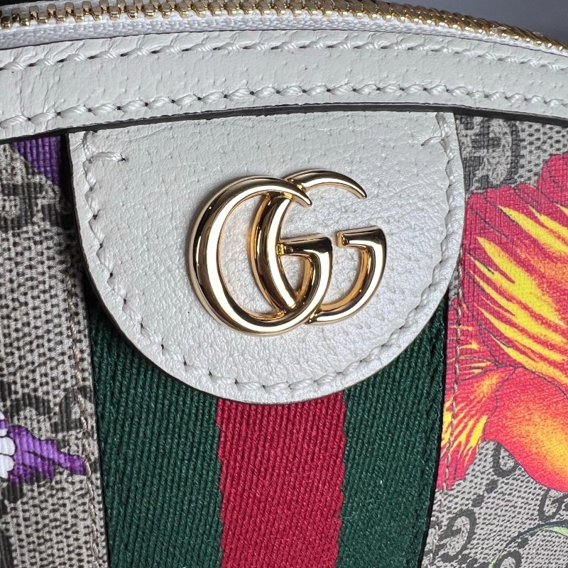 GUCCI 499621 白花卉貝殼包-6