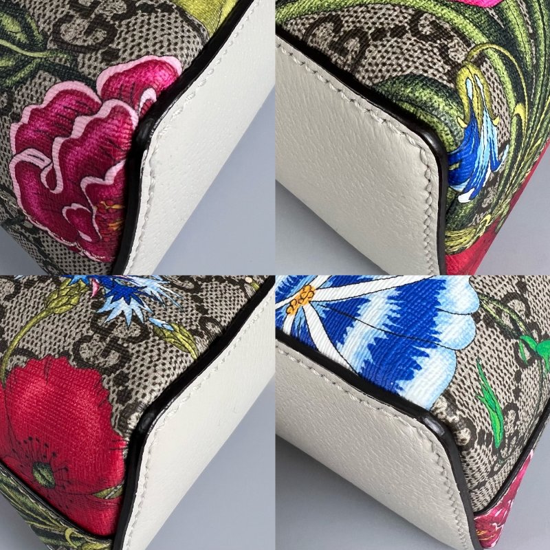 GUCCI 499621 白花卉貝殼包-9