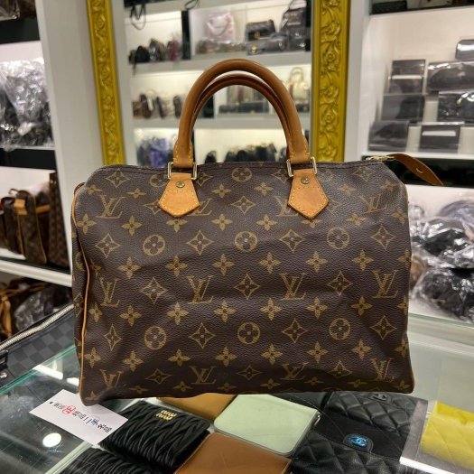 東區正精品㊣LV M41526 Speedy30 原花字紋有背波士頓包手提包 RZ6183-0