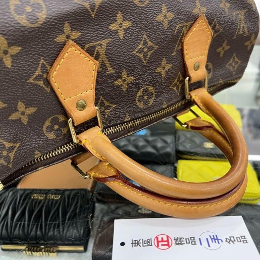 東區正精品㊣LV M41526 Speedy30 原花字紋有背波士頓包手提包 RZ6183-5