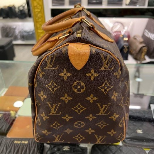 東區正精品㊣LV M41526 Speedy30 原花字紋有背波士頓包手提包 RZ6183-8