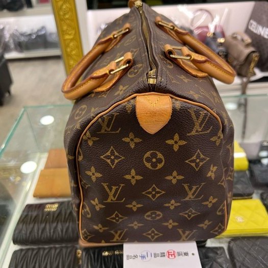 東區正精品㊣LV M41526 Speedy30 原花字紋有背波士頓包手提包 RZ6183-9