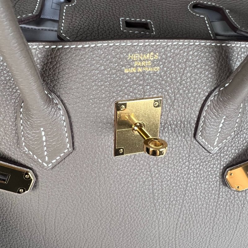 HERMES □Q刻 內縫TOGO皮 大象灰BIRKIN35包-8