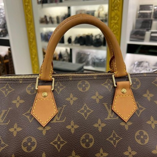 東區正精品㊣LV M41526 Speedy30 原花字紋有背波士頓包手提包 RZ6184-1