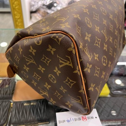 東區正精品㊣LV M41526 Speedy30 原花字紋有背波士頓包手提包 RZ6184-7