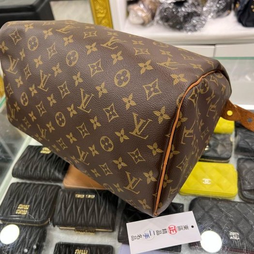 東區正精品㊣LV M41526 Speedy30 原花字紋有背波士頓包手提包 RZ6184-8