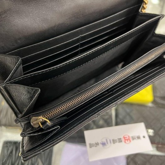 東區正精品㊣GUCCI Marmont Woc 黑色牛皮W紋GG金釦金鍊釦式翻蓋斜背包手拿包 RZ6185-3