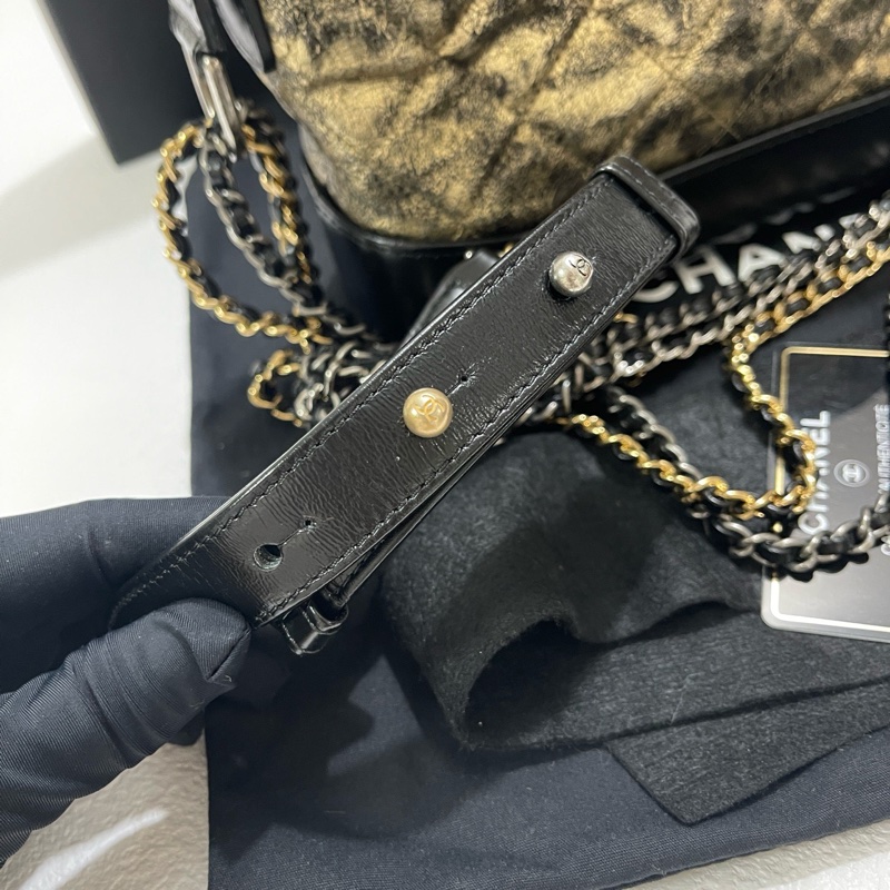 Chanel金色流浪包小號-5