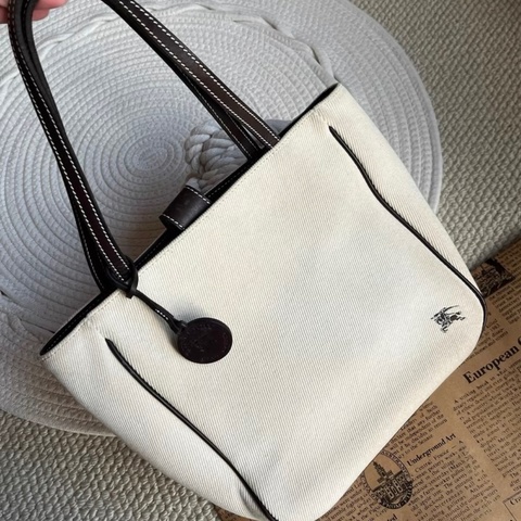 Burberry撞色帆布托特包