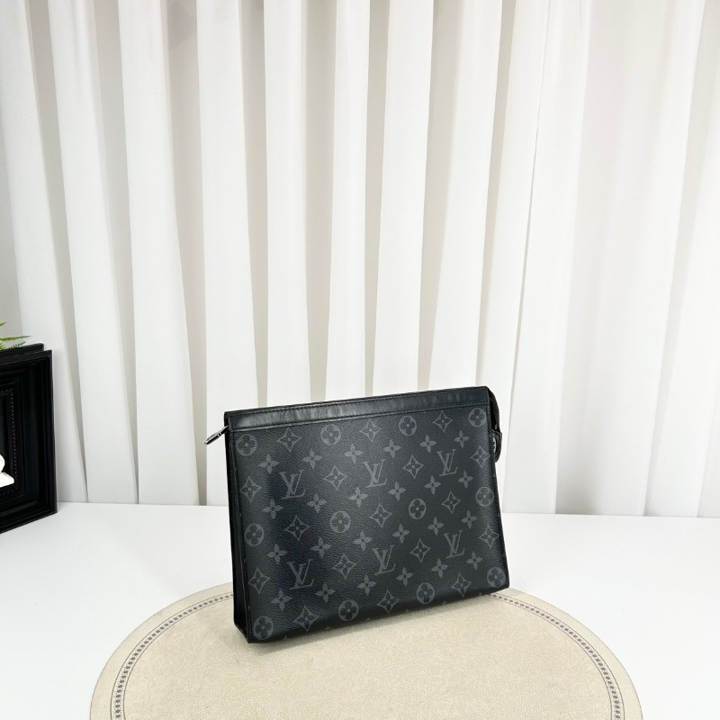 路易威登LV  18年購入 黑色老花黑武士洗漱包手拿包 通勤商務都可使用-3