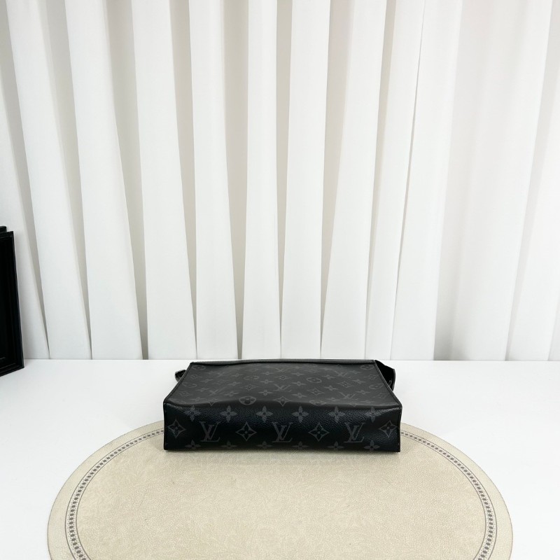 路易威登LV  18年購入 黑色老花黑武士洗漱包手拿包 通勤商務都可使用-7