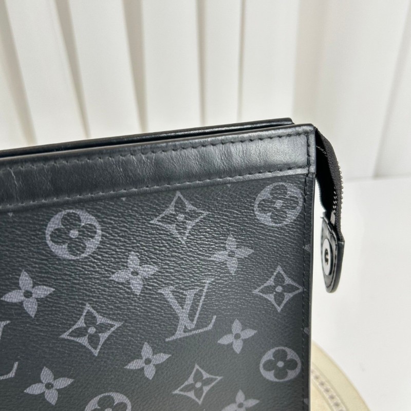 路易威登LV  18年購入 黑色老花黑武士洗漱包手拿包 通勤商務都可使用-15