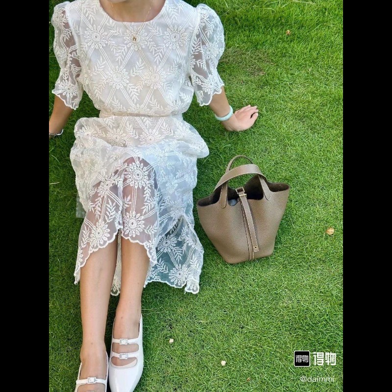 SH ZymHERMES愛馬仕 C刻 Picotin Lock Lock 18 銀扣 Taurillon Clemence小公牛皮 菜籃子水桶包手提包 Etoupe大象灰-6