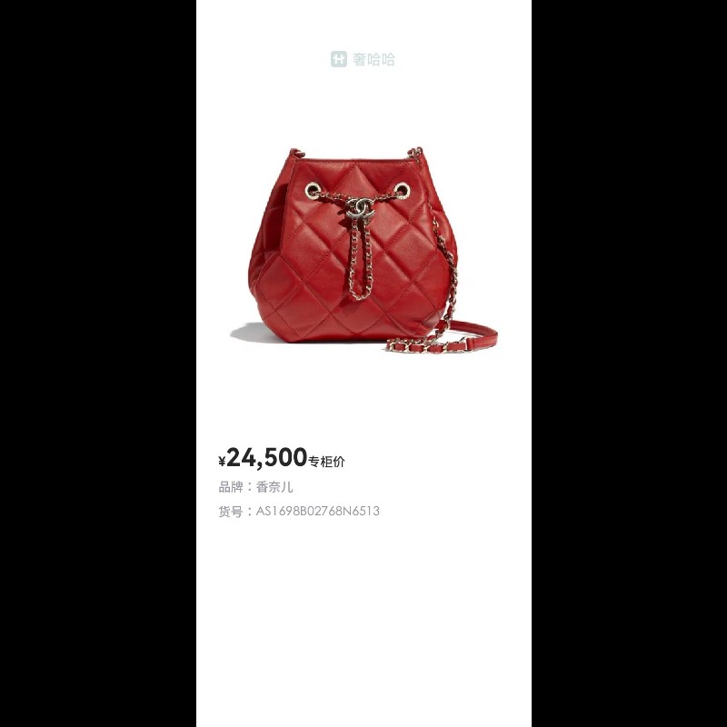 Chanel香奈兒 紅金徽章 小水桶 抽繩款 嬉皮風 時尚指數飆升 28開-17