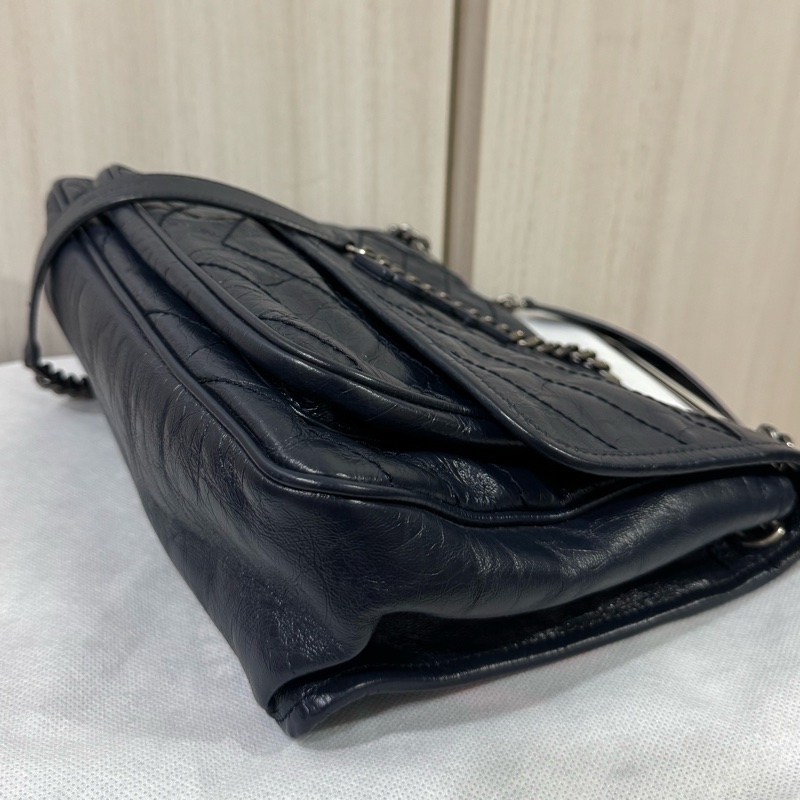 Ysl niki深藍色中號 新款D釦-8