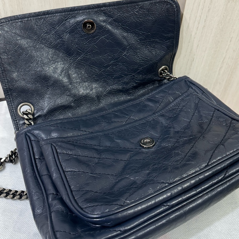 Ysl niki深藍色中號 新款D釦-12