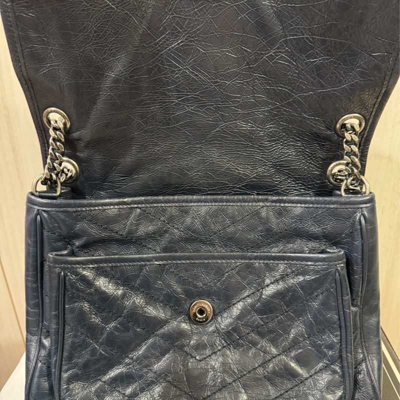 Ysl niki深藍色中號 新款D釦-15