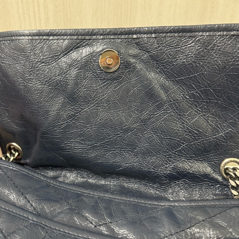 Ysl niki深藍色中號 新款D釦-17