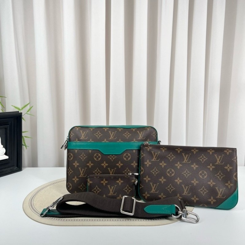 LV路易威登 芯片款 三合一郵差包 單肩/斜挎/手拿三種背法 容量實用 日常出門很方便 質感高級-5