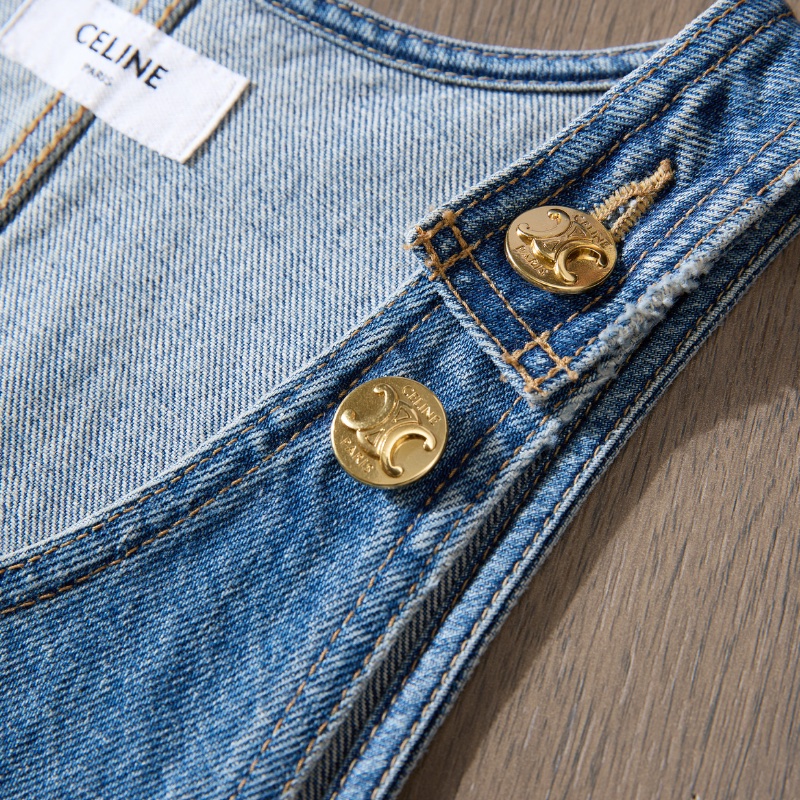 ❤️CELINE 牛仔吊帶裙 肩帶可調節-6