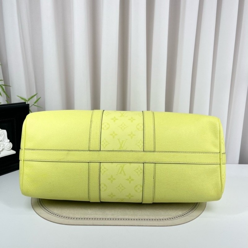 LV路易威登 25年3月票 芯片款 Keepall45 螢光綠旅行包手提包斜挎包單肩包 顏色非常亮眼 容量超大-2