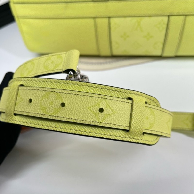 LV路易威登 25年3月票 芯片款 Keepall45 螢光綠旅行包手提包斜挎包單肩包 顏色非常亮眼 容量超大-20