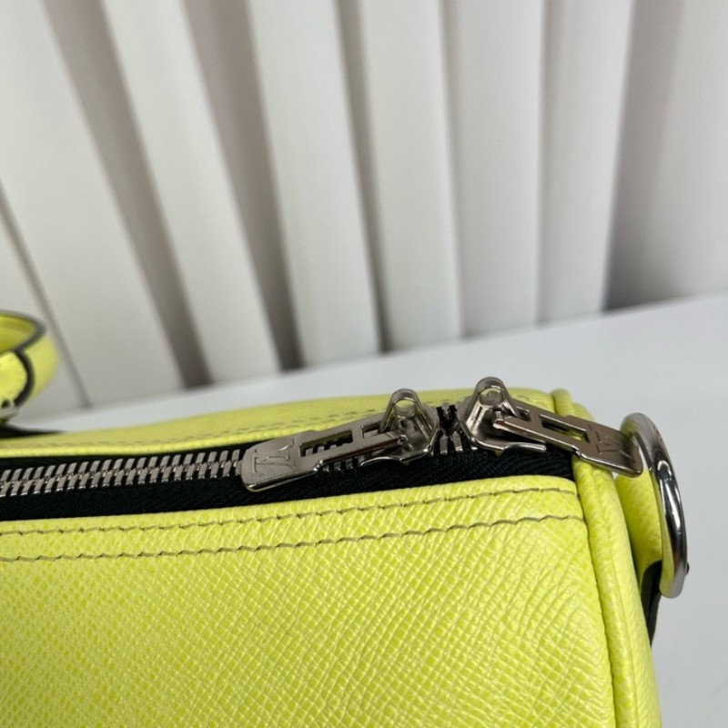 LV路易威登 25年3月票 芯片款 Keepall45 螢光綠旅行包手提包斜挎包單肩包 顏色非常亮眼 容量超大-26