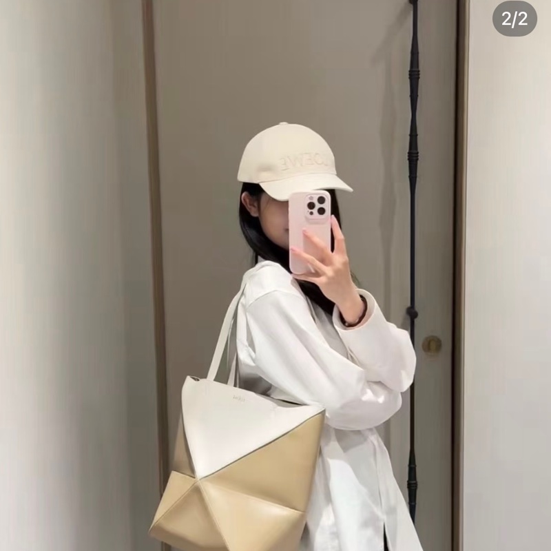 LOEWE Puzzle Medium Fold Tote 奶茶拼色 中號-4